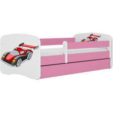 Kocot Kids Bed babydreams pink racing car with drawer with mattress 140/70