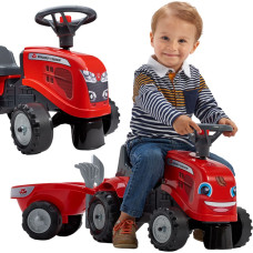 Falk Traktorek Baby Massey Ferguson Czerwony z Przyczepką + akc. Od 1 roku