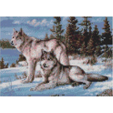 Minikid Daimond Mosaic - 47029 - WOLVES - size 30x40 cm