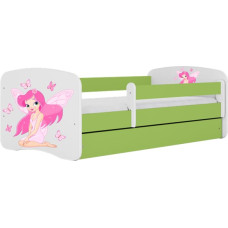 Kocot Kids Bed babydreams green fairy with butterflies without drawer with mattress 160/80