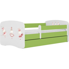 Kocot Kids Bed babydreams green bunnies with butterflies without drawer with mattress 180/80