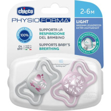 Chicco 00071037110000 Smoczek PHYSIO LIGHT 2-6M sil 2 szt róż