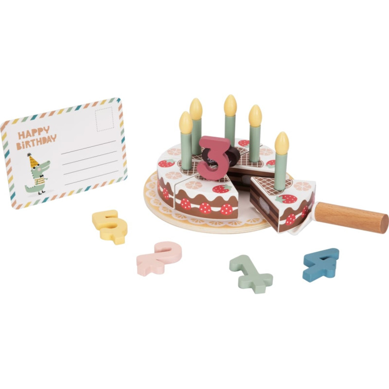 Tooky Toy Drewniany Tort Urodzinowy ze Świeczkami Rzepy