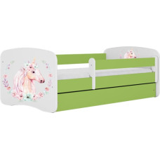 Kocot Kids Bed babydreams green horse without drawer with mattress 140/70