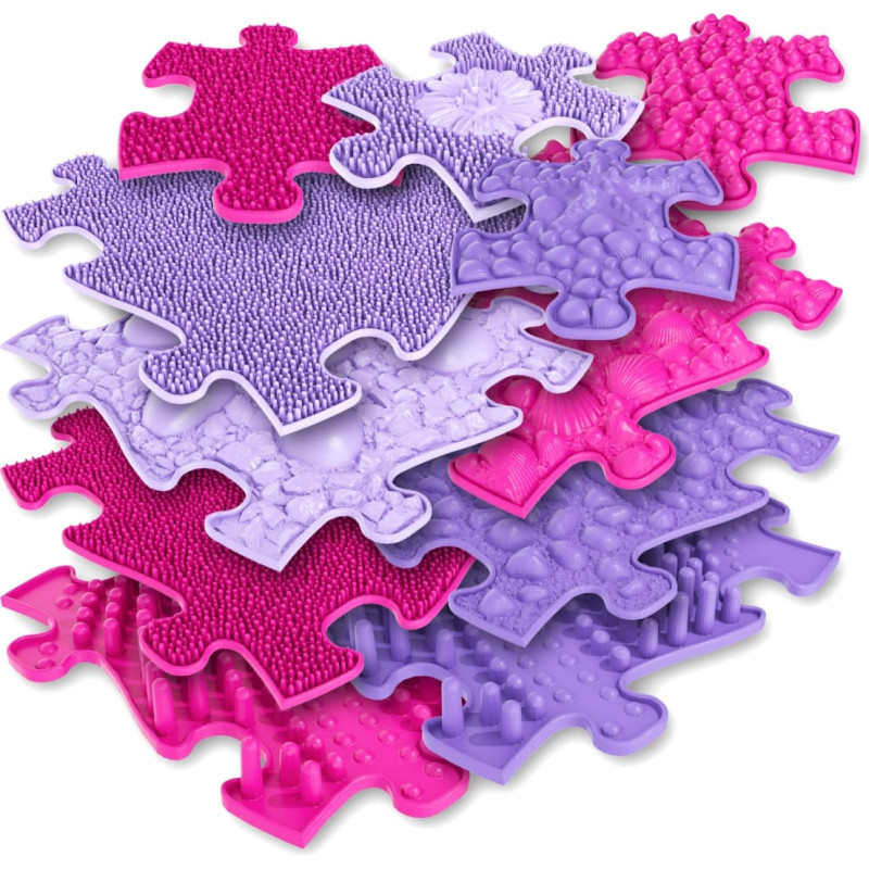 Woopie Mata Sensoryczna Ortopedyczna Puzzle 11 el. - Kolor Różowy/Fioletowy