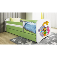 Kocot Kids Bed babydreams green zoo without drawer with mattress 160/80