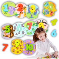 Tooky Toy Edukacyjne Puzzle Układanka Montessori Nauka Liczenia