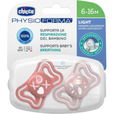 Chicco 00071038110000 Smoczek PHYSIO LIGHT 6-16M sil 2 szt róż