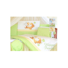 TUTTOLINA HAPPY FRIENDS voodipesu komplekt, 5 eset 135x100сm/180сm - roheline