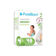 PUREBORN Orgaanilised mähkmed bambusest  suurus- 4 , 7-12kg  48tk.