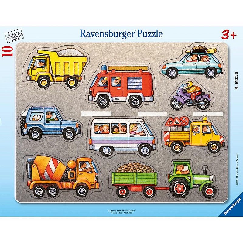 Ravensburger Pusle raamis Vehicles 10tk. 3+ R 05232