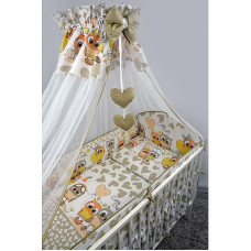 ANKRAS OWLS AND HEARTS Voodipesu komplekt 2 eset,  120x90сm beige