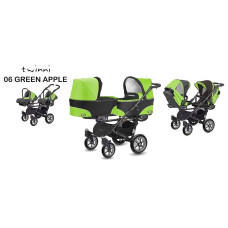 Kaksikute vanker-jalutuskäru BABYACTIVE TWINNI CLASSIC   3in1, 06/01 Green Apple