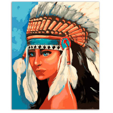 TSVETNOY diamond mosaiik 50x65cm Native American girl, LMC012e