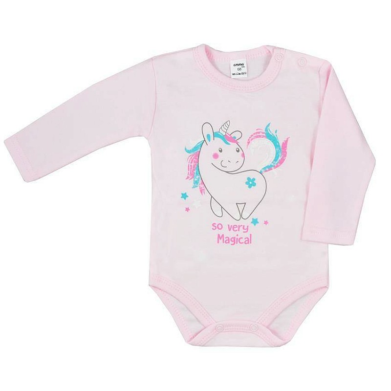 KOALA BABY pikkade varrukatega bodi UNICORN T1-644, susurus 62 roosa