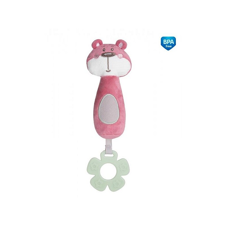 CANPOL BABIES PASTEL FRIENDS Игрушка с пищалкой BEAR 0м+, 68/068 pink