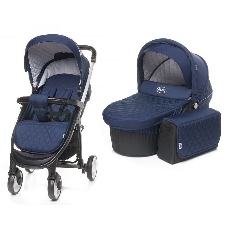 4BABY ATOMIC Vanker-jalutuskäru 2in1  NAVY BLUE/NAVY BLUE