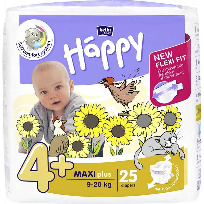 HAPPY Maxi Plus mähkmed suurus 4+, 9-20kg. 25tk LÕPUMÜÜK