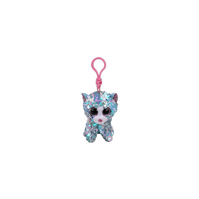 TY Flippables Мягкая игрушка - брелок WHIMSY SEQUIN BLUE CAT 8см, TY35308