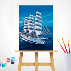 TSVETNOY Набор для рисования по номерам 40x50см Snow-white Sailboat, MG3240e