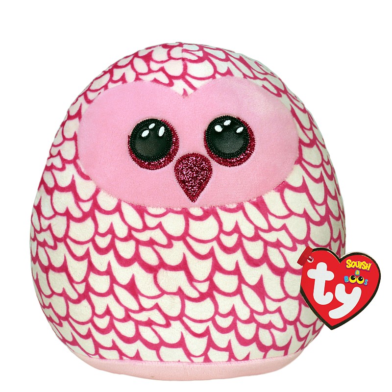 TY Squish a Boos Pehme mänguasi-padi Owl Pinky, TY39204