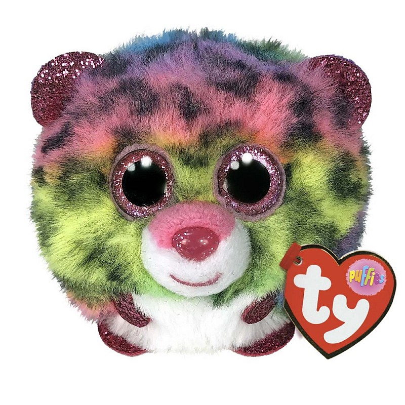 TY PUFFIES  pehme mänguasi DOTTY - multicolor leopard puf 8сm, TY42519