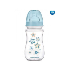 CANPOL BABIES Wide Neck EasyStart Newborn Baby PP lutipudel 120ml laia kaelaga ja silikoonist lutiga 0m+. 35/217 sinine PAKKUMINE