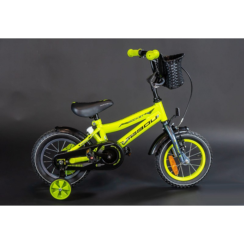 TABOU ROCKET Laste jalgratas 12" LIME/BLACK