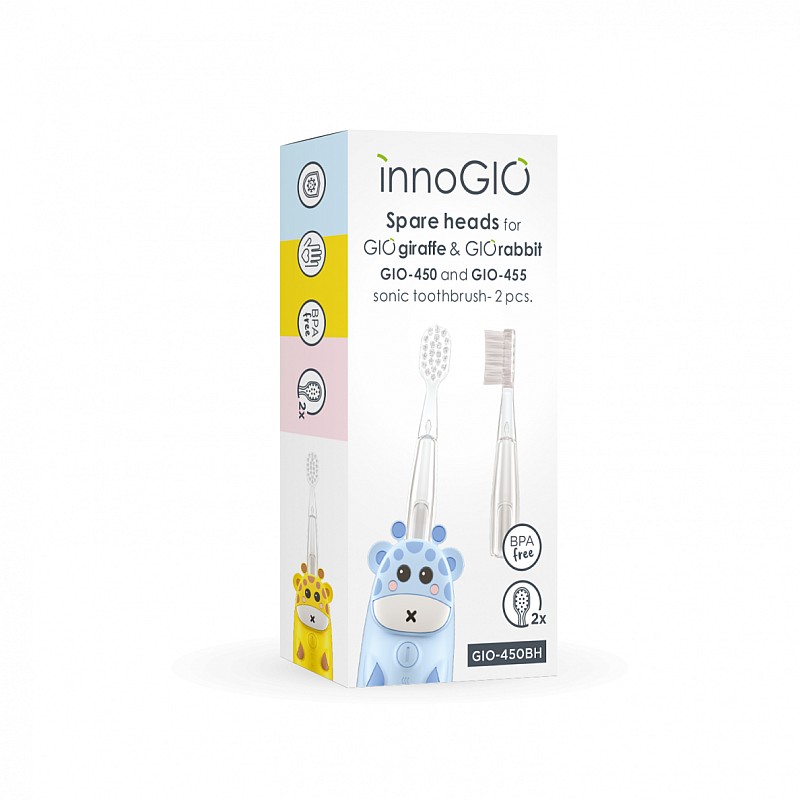 INNOGIO Запасные головки для детской зубной щетки GIOgiraffe & GIOrabbit GIO-450BH