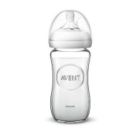 PHILIPS AVENT klaasist lutipudel Natural 240ml, 1m+. SCF 053/17