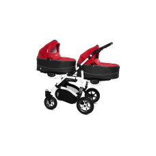 Kaksikute vanker-jalutuskäru BABYACTIVE TWINNI PREMIUM  ROSSO, 08 valge raam