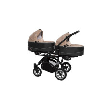 Kaksikute vanker-jalutuskäru BABYACTIVE TWINNI PREMIUM  BEIGE, 12 must raam