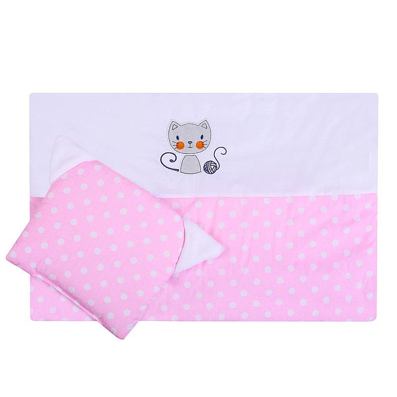 DUET BABY tekk 63x73сm + padi 35x35сm Pink/White dots SUVINE  LÕPUMÜÜK