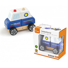 VIGA Puidust kuubikud Auto  Stacking Police Car 50201 18m+ ALLAHINDLUS