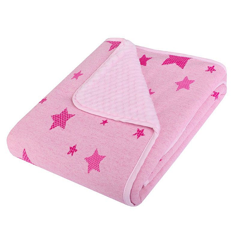 DUET BABY Pleed 80x90сm 3D+SOFT STARS, 684 roosa