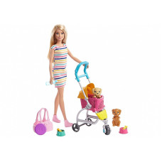 BARBIE Deluxe Puppy Stroller кукла с коляской GHV92