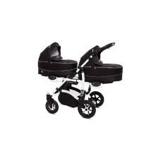 Kaksikute vanker-jalutuskäru BABYACTIVE TWINNI PREMIUM  BLACK, 07 valge raam