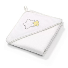 BABYONO Kapuutsiga vannilina 76x76cm 141/07 STARS white