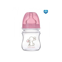 CANPOL BABIES EasyStart Little Cutie PP 120ml pudel laia kaelaga ja silikoonist luti 0m + Pink 35/218