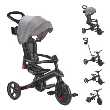 GLOBBER kolmerattaline jalgratas Explorer Trike Foldable 4in1, must-hall, 732-120