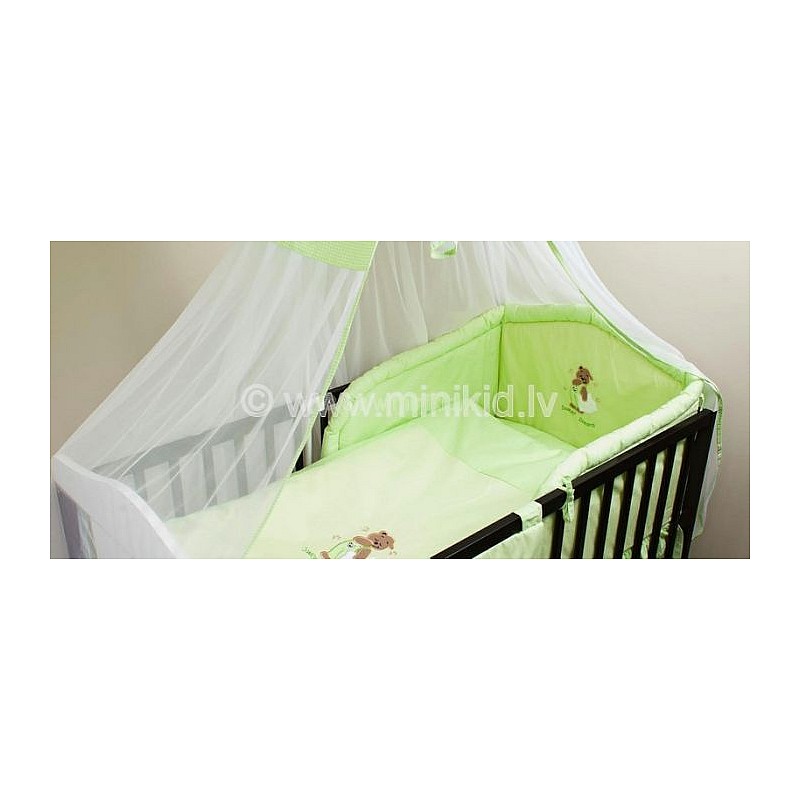 ANKRAS Bear with a pillow бортик для кроватки 180см - green