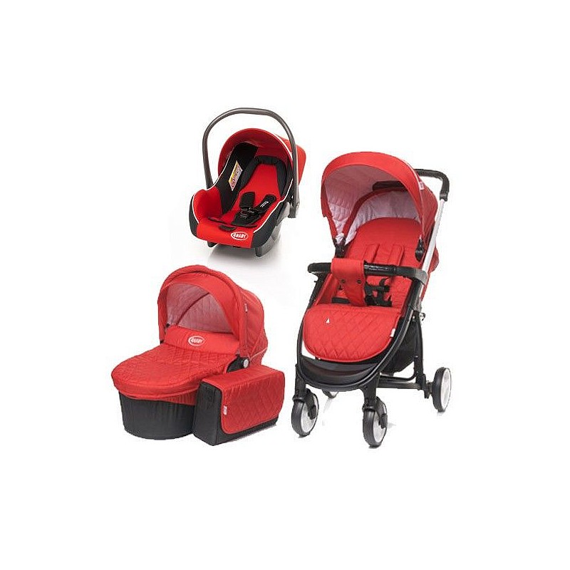 Vanker-jalutuskäru 3in1 4BABY ATOMIC RED