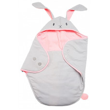 WALLABOO Coco Animal ümbriktekk 90x70cm, bunny silver/pink