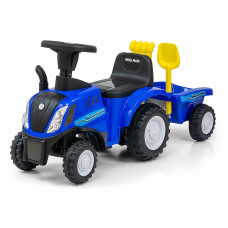 MILLY MALLY HOLLAND T7 TRAKTOR Tõukeauto haagisega BLUE