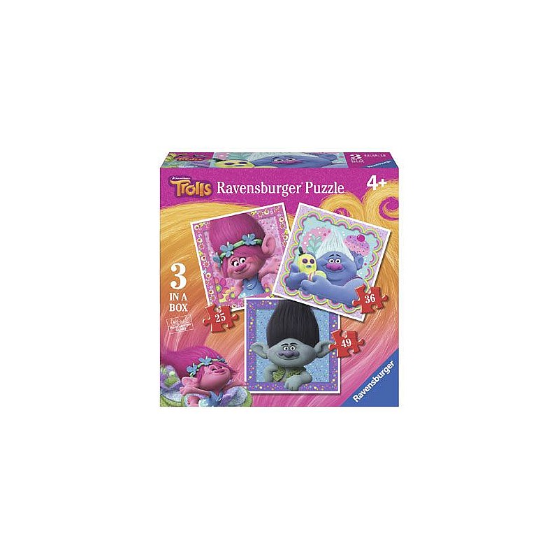 Ravensburger Пазл 3in1 Trolls 49-36-25эл. R06899