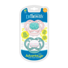 DR.BROWNS silikoonist lutt 6-18m, ADVANTAGE 2tk. roosa ALLAHINDLUS