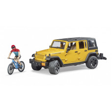 BRUDER Jeep Wrangler Rubicon Unlimited, 1 maastikuratas ja jalgrattur, 02543