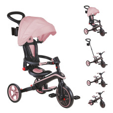 GLOBBER kolmerattaline jalgratas Explorer Trike Foldable 4in1, tume pastelne roosa, 732-210