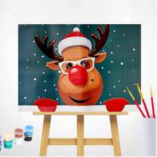 TSVETNOY Joonistus komplekt (Nummedratud juhisega) 20x30сm Rudolph the Red-Nosed Reindeer, MC1055e