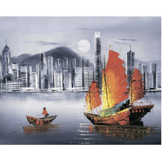 TSVETNOY diamond mosaiik 40x50cm Hong Kong by Night, LG253e